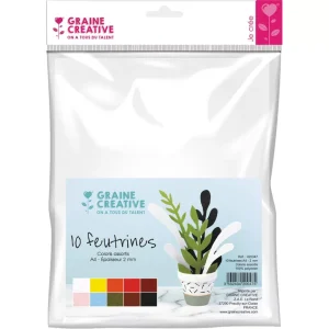 10 feuilles de feutrine A4 – couleurs assorties